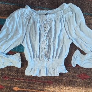 Light Blue Lace Blouse